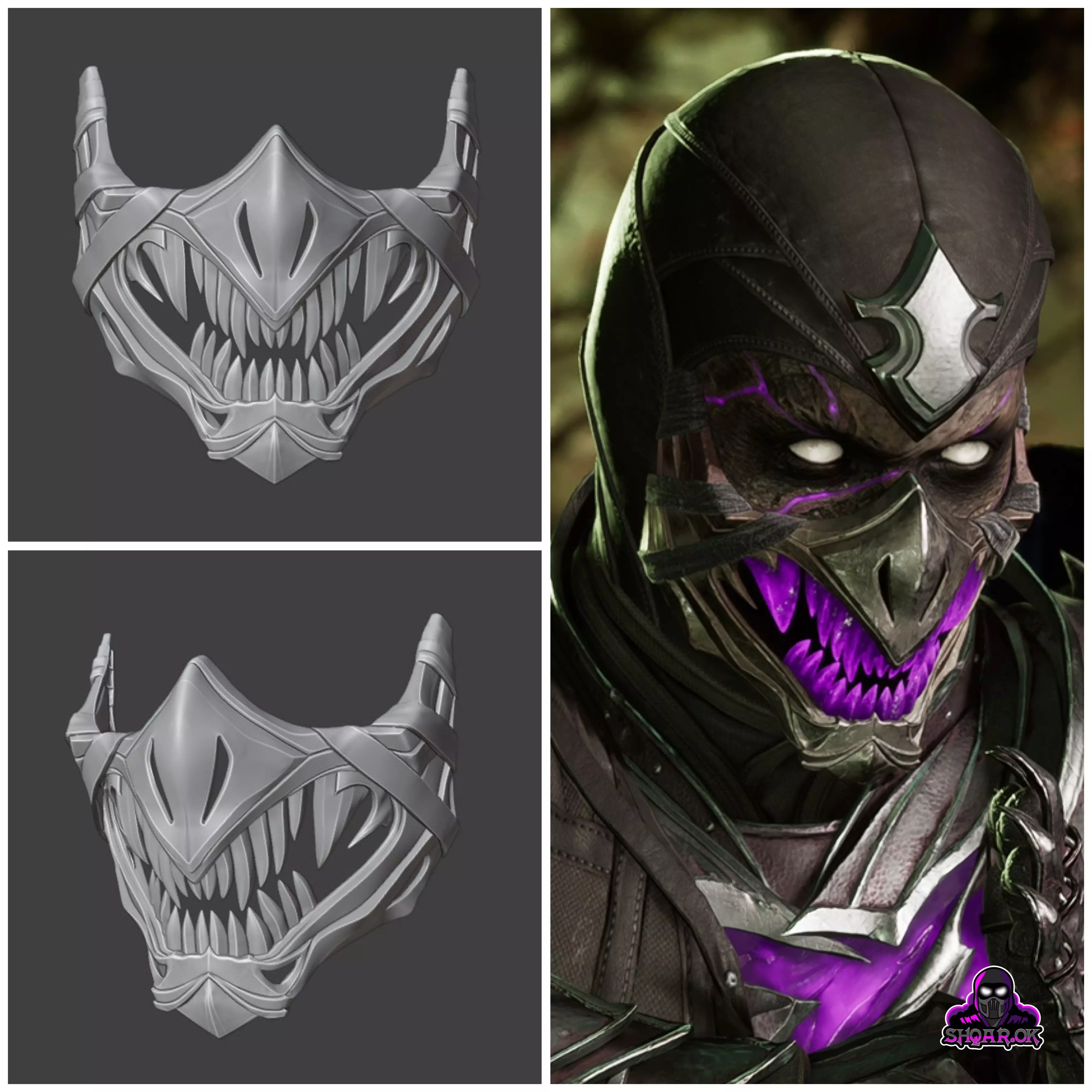 Noob Saibot mask from MK1 - Chaotic Strategist 3D print model_0