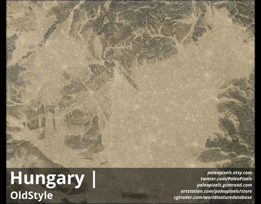 Hungary Satellite Night 13k High resolution Maps and masks Texture_1