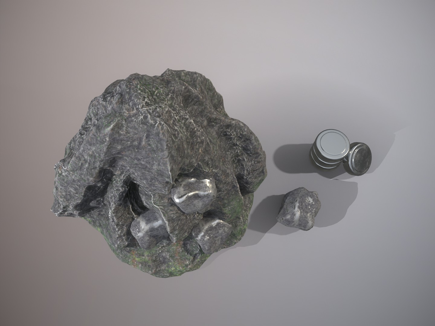 Silver ore deposit and refined silver resource Low-poly 3D model_9