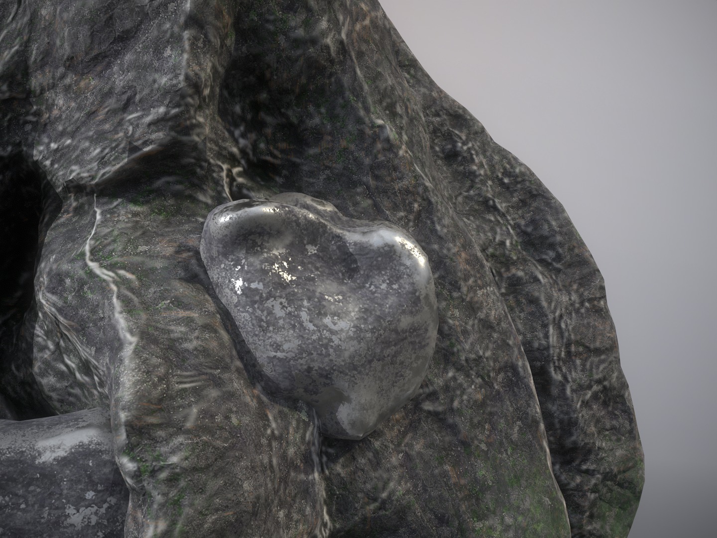 Silver ore deposit and refined silver resource Low-poly 3D model_4