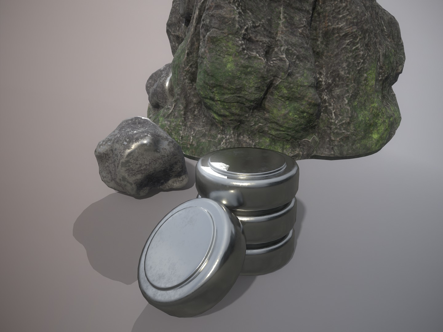 Silver ore deposit and refined silver resource Low-poly 3D model_19