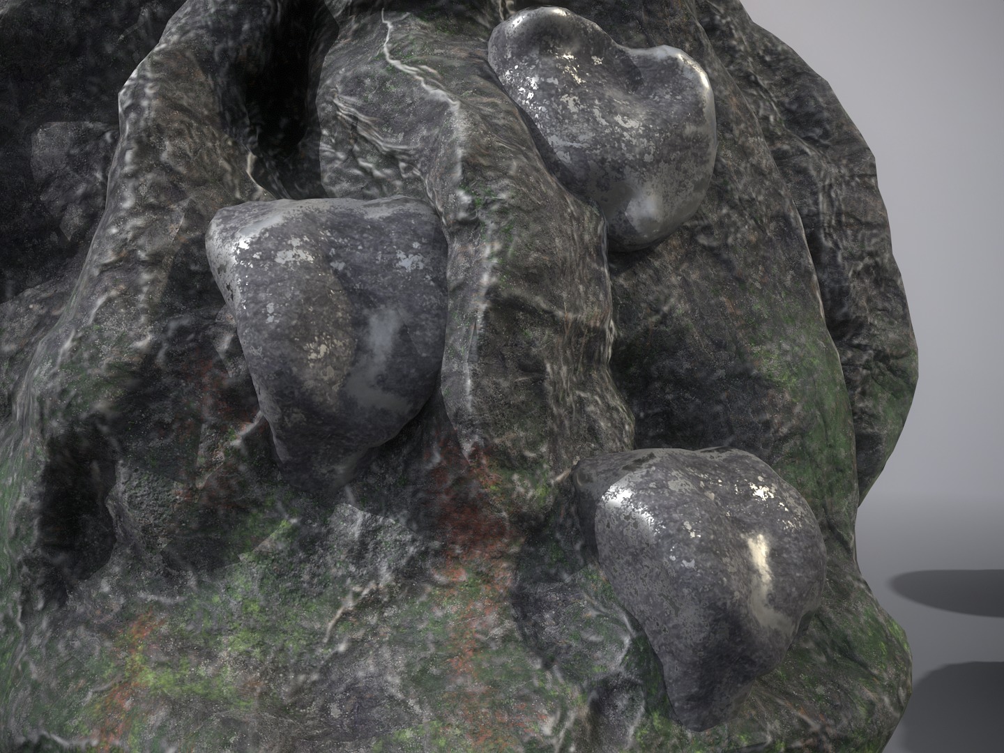 Silver ore deposit and refined silver resource Low-poly 3D model_11