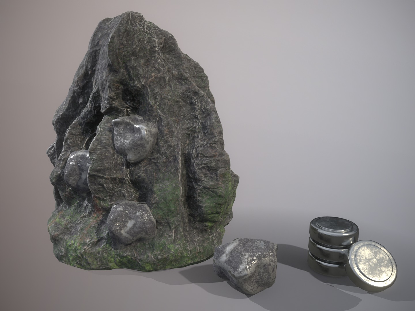 Silver ore deposit and refined silver resource Low-poly 3D model_16