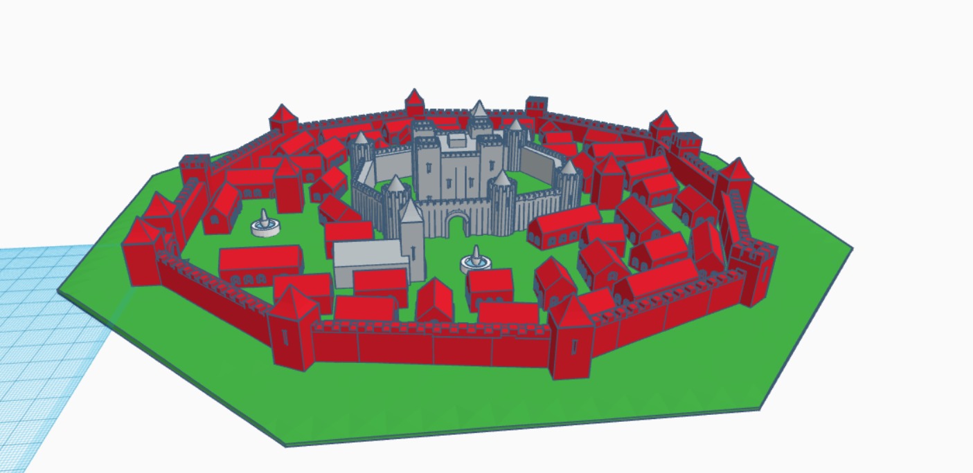 Medieval Walled City with Central Fortress - 3D Printable Model 3D print model_4
