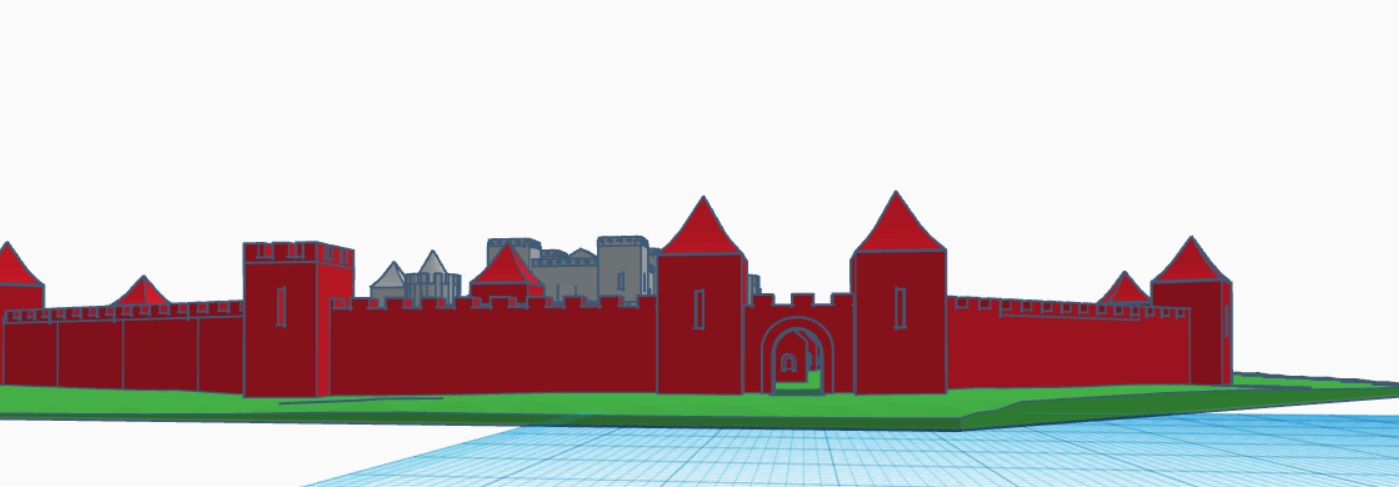 Medieval Walled City with Central Fortress - 3D Printable Model 3D print model_3