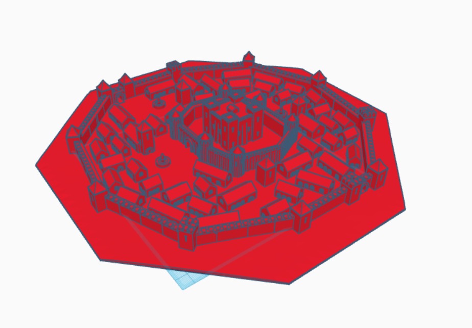 Medieval Walled City with Central Fortress - 3D Printable Model 3D print model_2