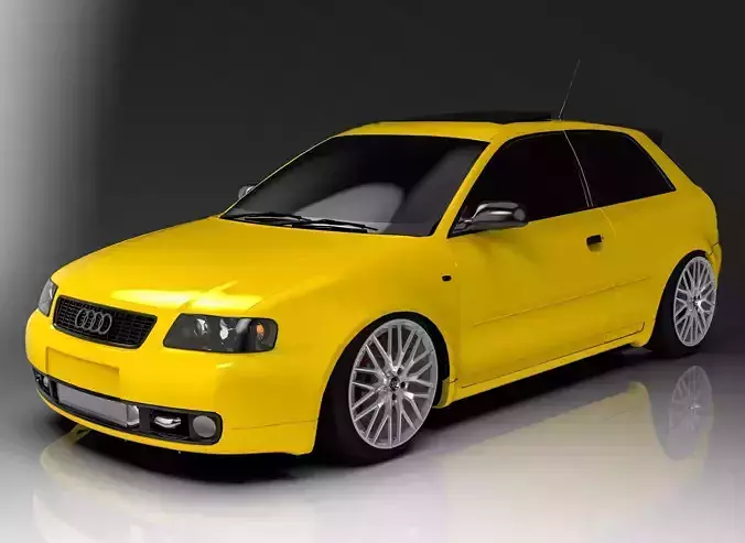 Audi A3 2000 modified 3D model Low-poly 3D model