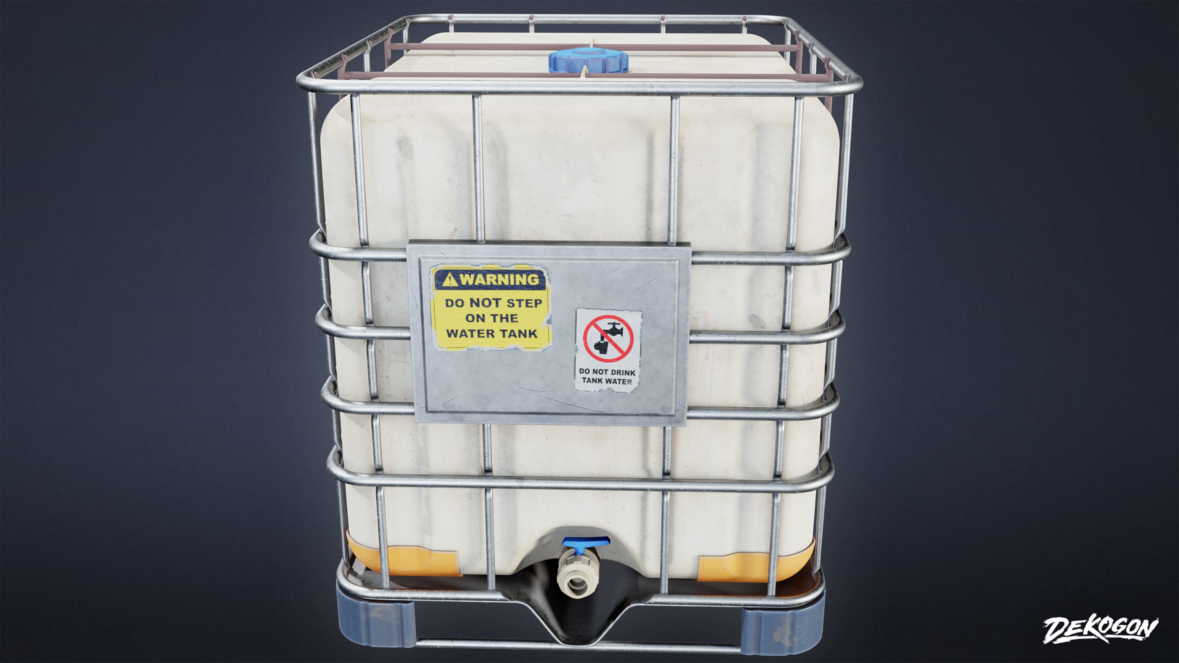 INDUSTRIAL - Water Tank 01 - LOW POLY AND NANITE Low-poly 3D model_4