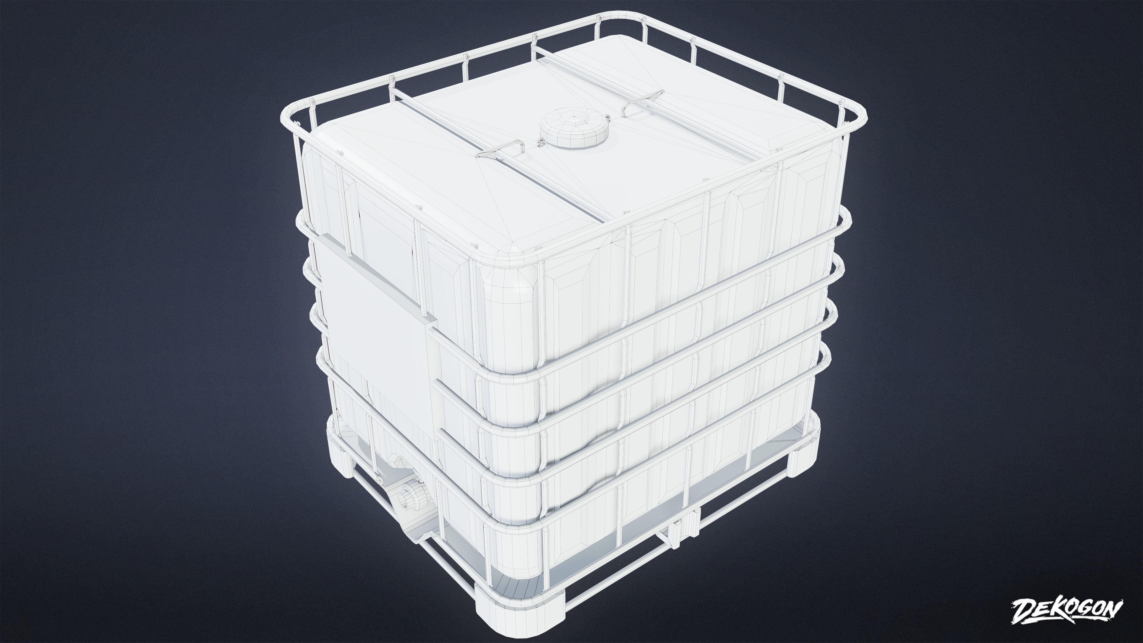INDUSTRIAL - Water Tank 01 - LOW POLY AND NANITE Low-poly 3D model_7