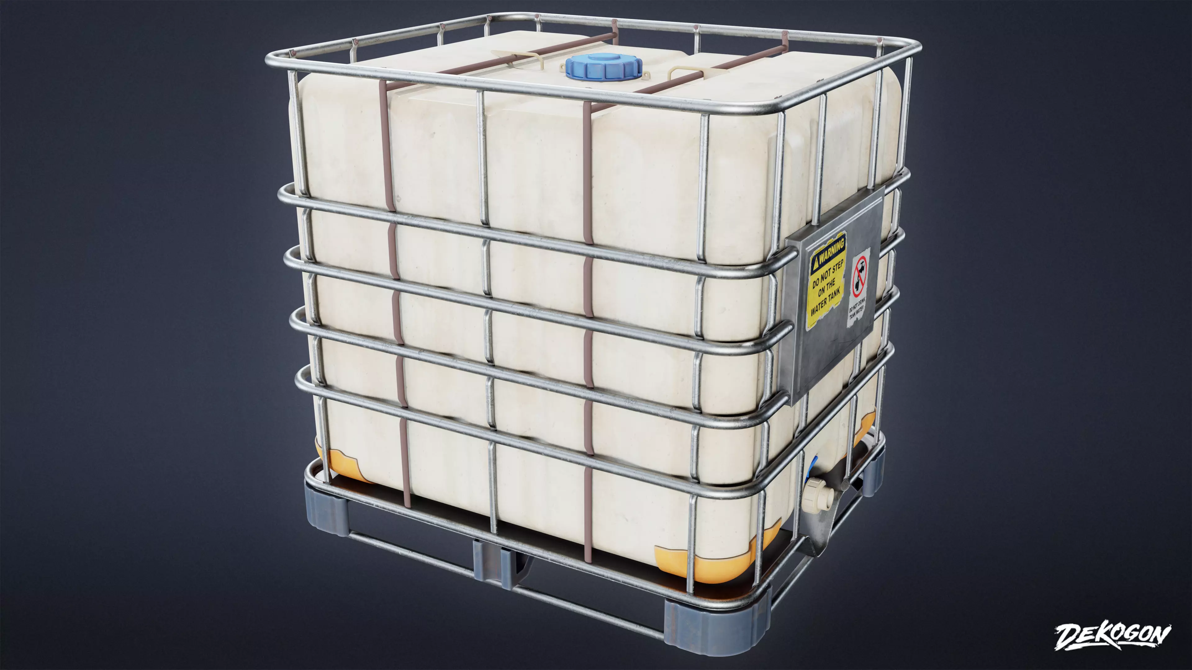 INDUSTRIAL - Water Tank 01 - LOW POLY AND NANITE Low-poly 3D model_0