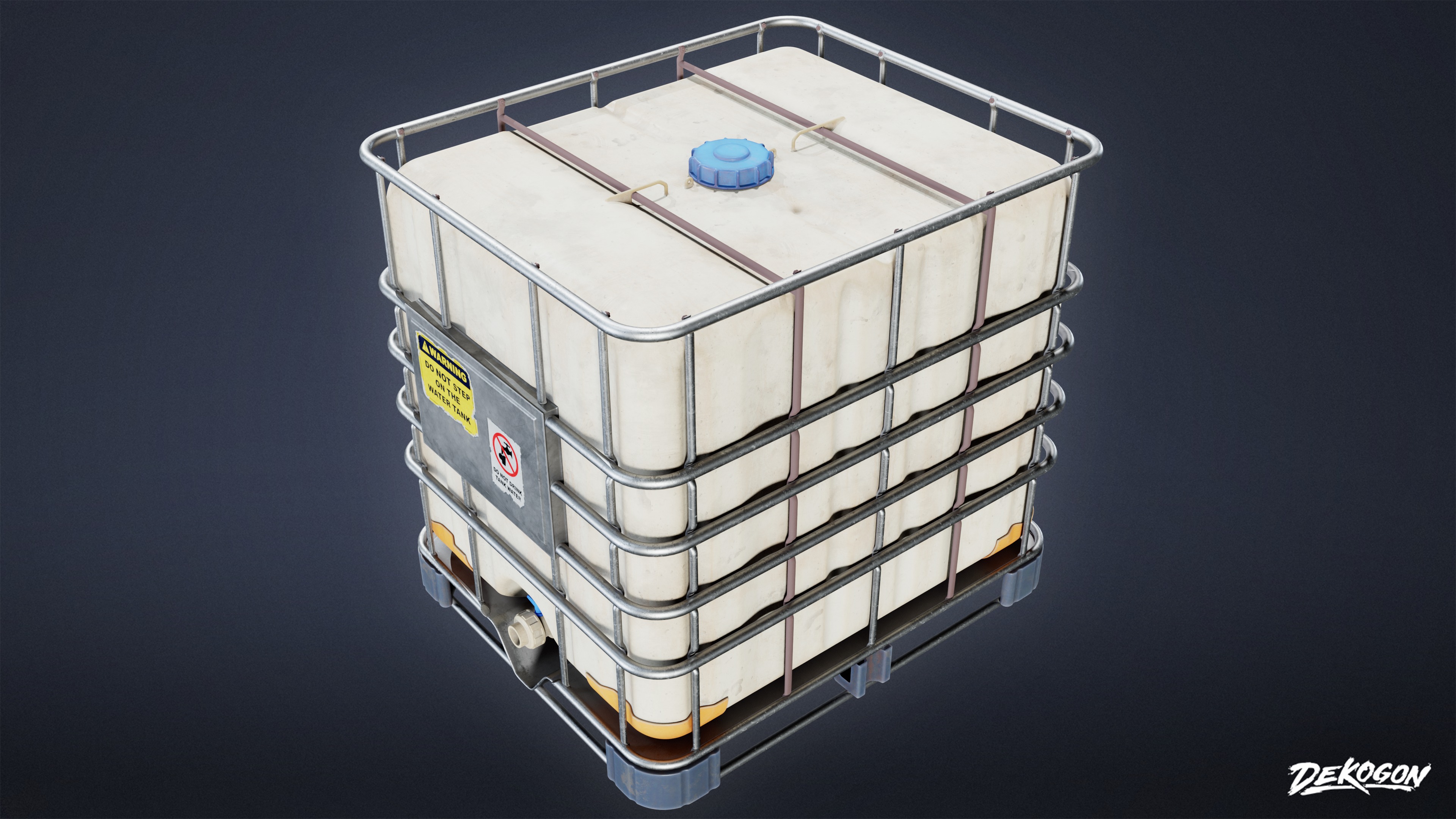 INDUSTRIAL - Water Tank 01 - LOW POLY AND NANITE Low-poly 3D model_6
