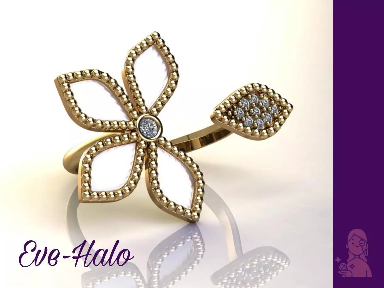 Enamel Flower Ring R2300 3D print model