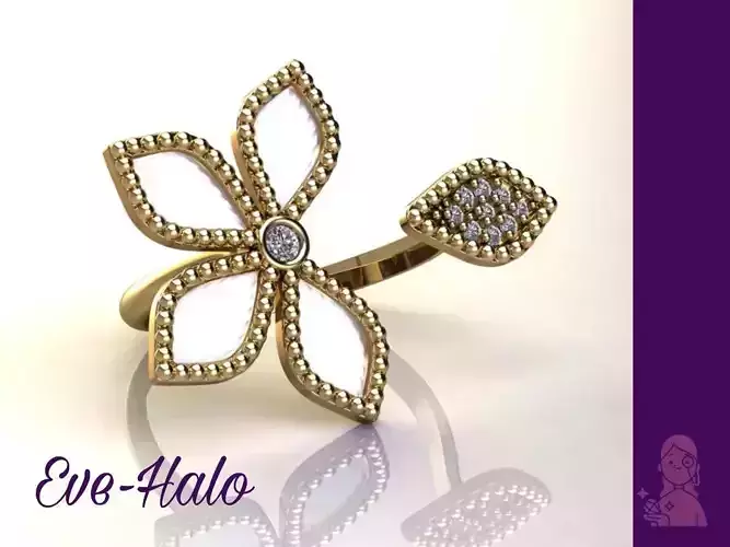 Enamel Flower Ring R2300