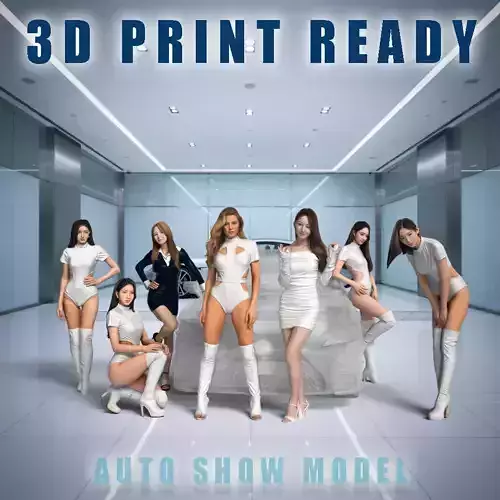 Car Show Girls  11 Pose Collection 3D Printable Models