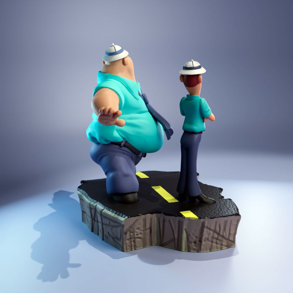 Mr Peevly and Booth - Help its the Hair Bear Bunch 3D print model_1