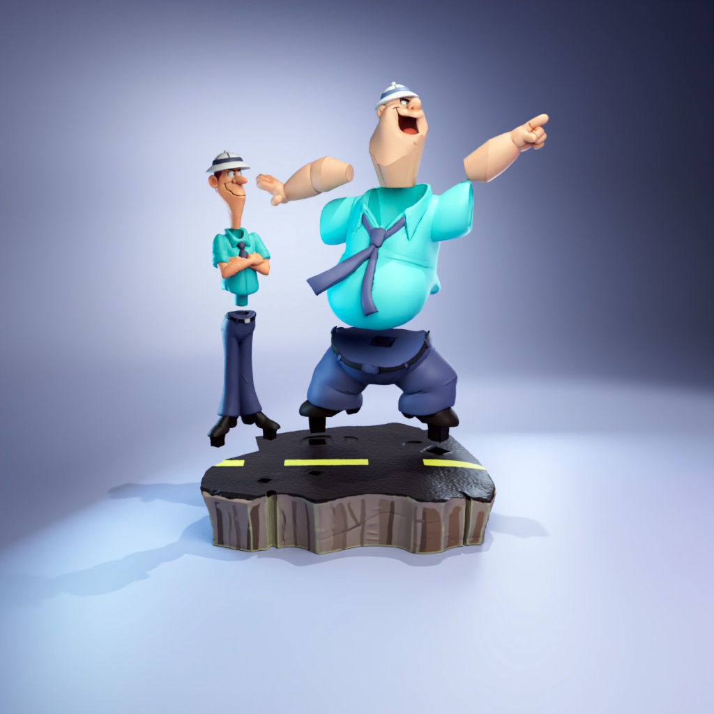 Mr Peevly and Booth - Help its the Hair Bear Bunch 3D print model_4