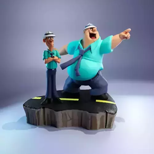 Mr Peevly and Booth - Help its the Hair Bear Bunch 3D print model