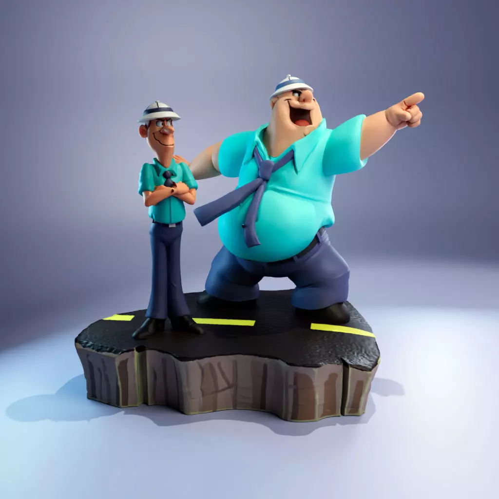 Mr Peevly and Booth - Help its the Hair Bear Bunch 3D print model_0