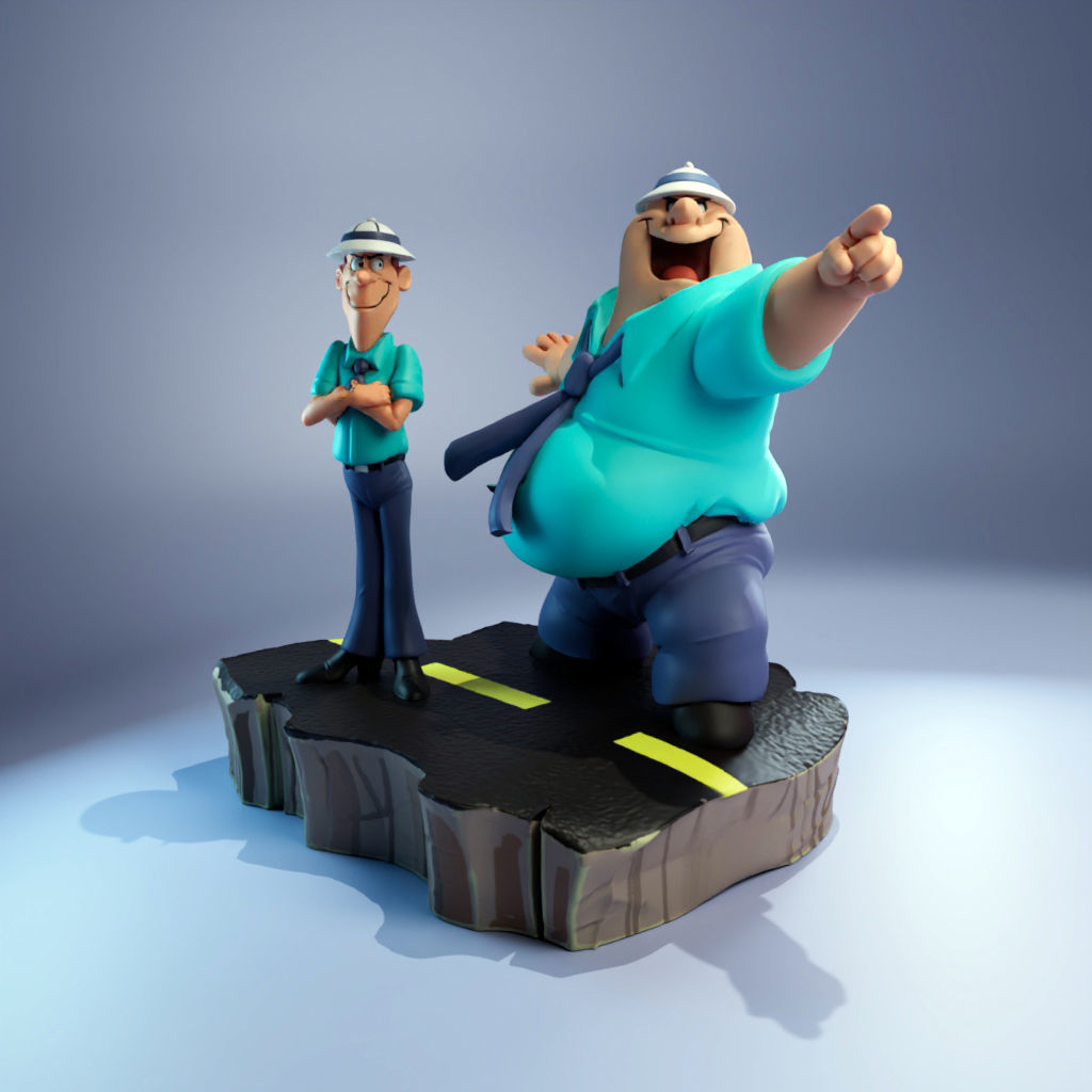 Mr Peevly and Booth - Help its the Hair Bear Bunch 3D print model_3