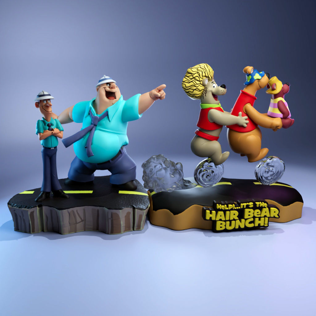 Mr Peevly and Booth - Help its the Hair Bear Bunch 3D print model_5