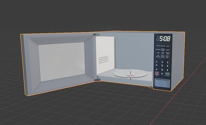 Low Poly Microwave  Low-poly 3D model