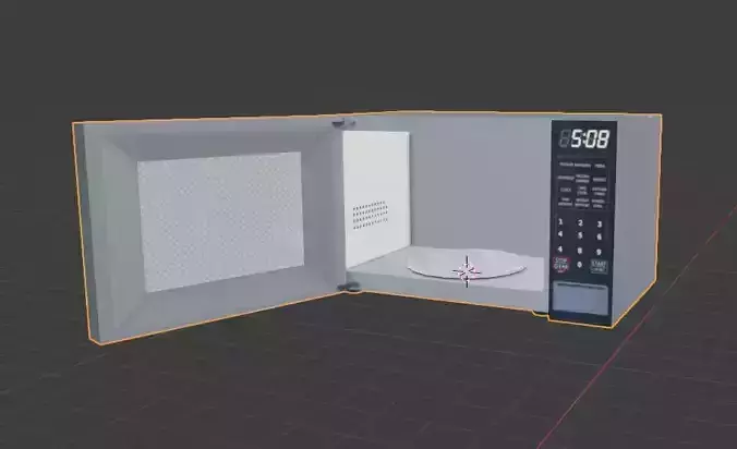 Low Poly Microwave  Low-poly 3D model