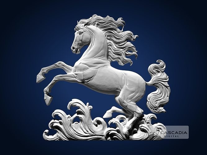 Horse CNC Router Carving Casting Relief Farm animal stallion 3D print model