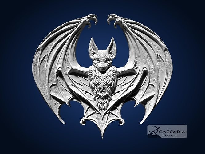Bat CNC Router Carving Casting Relief night animal Halloween 3D print model