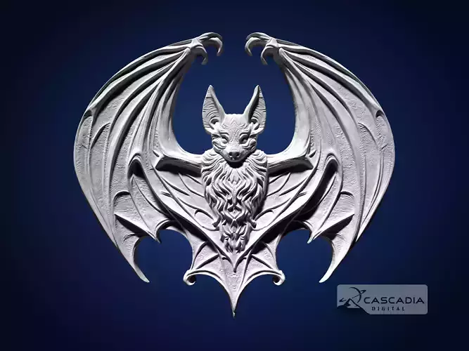Bat CNC Router Carving Casting Relief night animal Halloween 3D print model