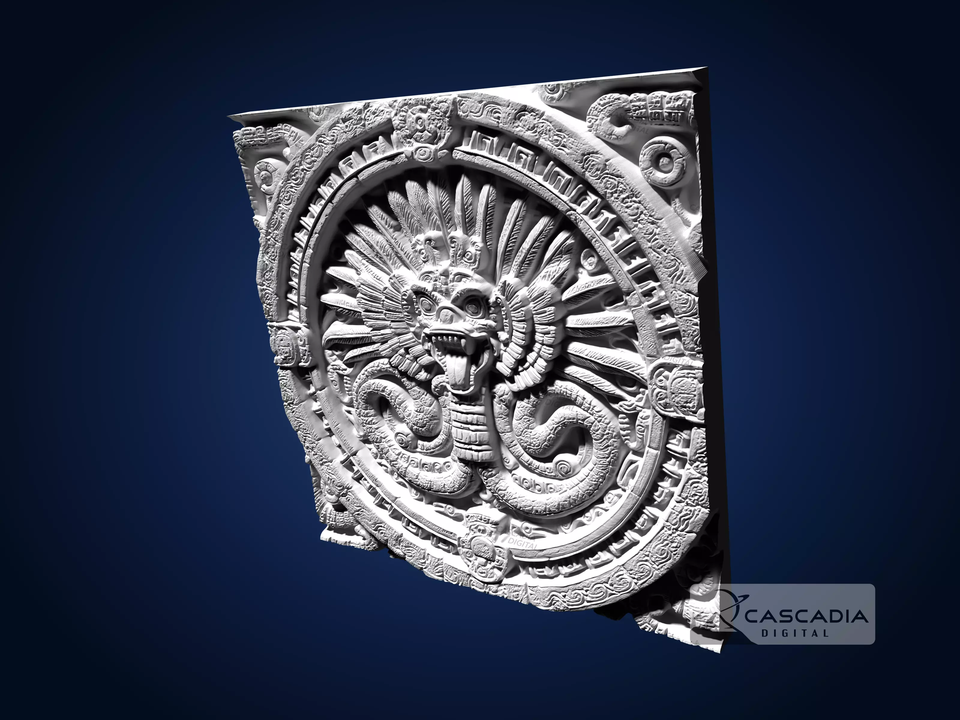 Aztec Mayan - CNC Router Carving Casting mexican ruins 3D print model_4