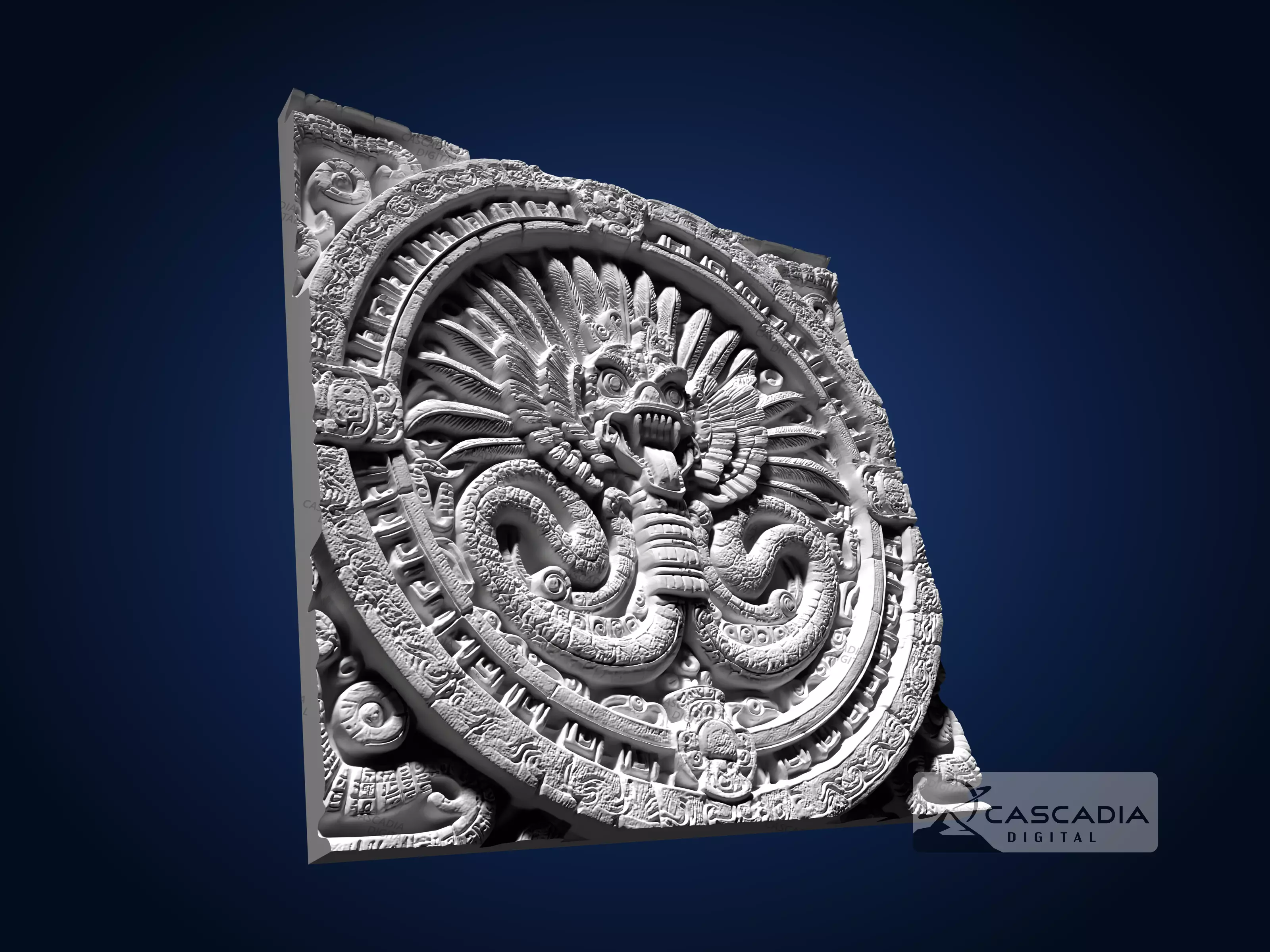 Aztec Mayan - CNC Router Carving Casting mexican ruins 3D print model_3