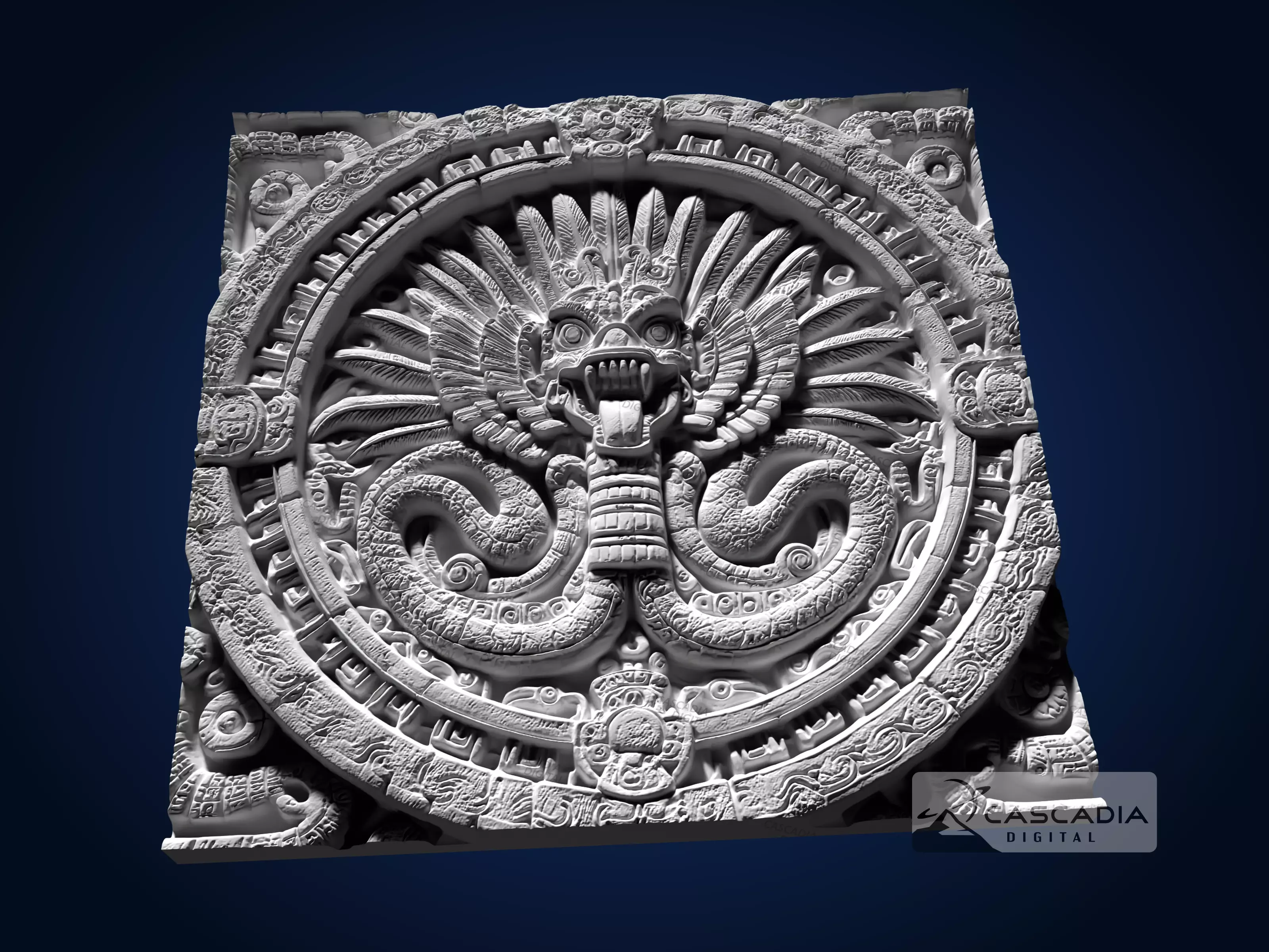 Aztec Mayan - CNC Router Carving Casting mexican ruins 3D print model_2