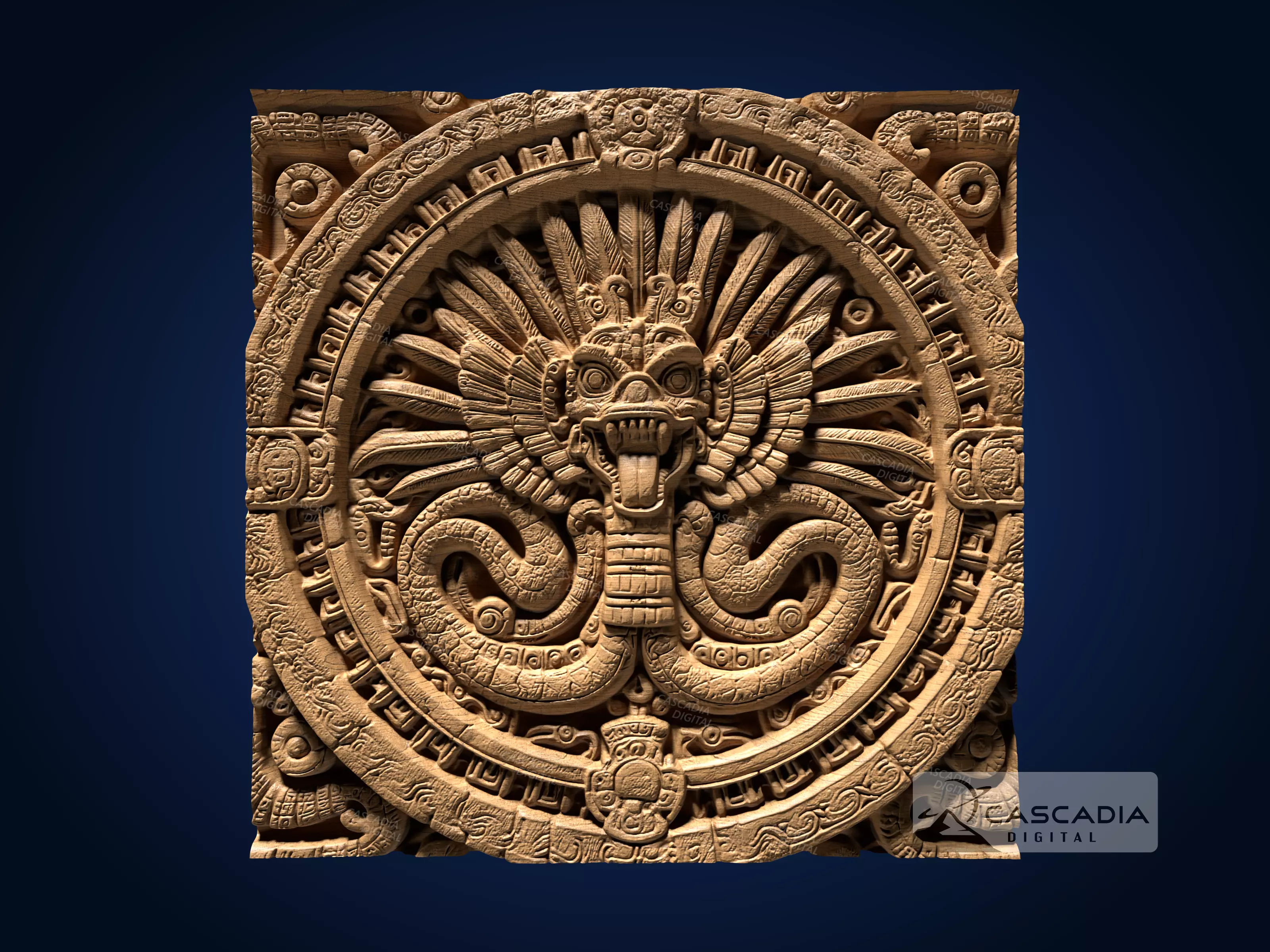 Aztec Mayan - CNC Router Carving Casting mexican ruins 3D print model_0