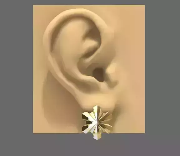 Set Geometric flower ring earring and pendant- conjunto