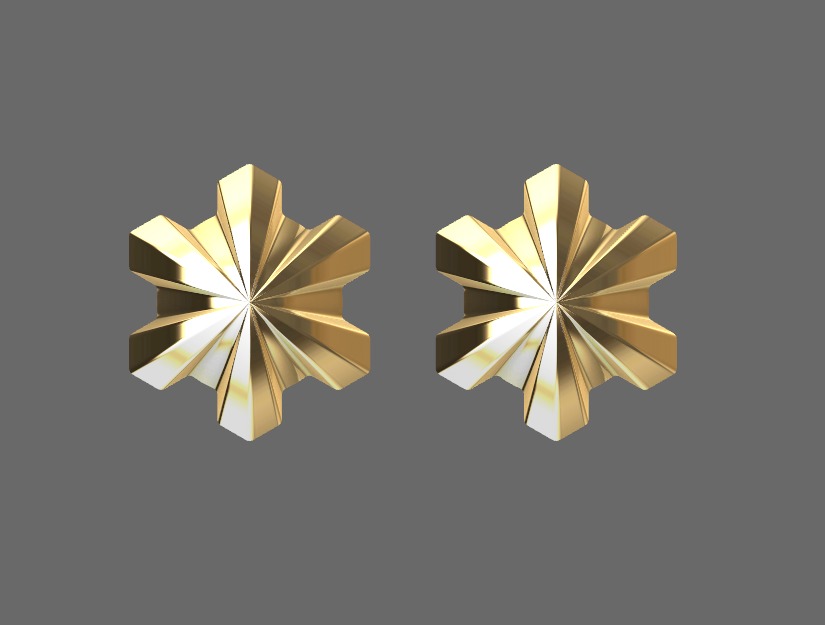 Set Geometric flower ring earring and pendant- conjunto 3D print model_1