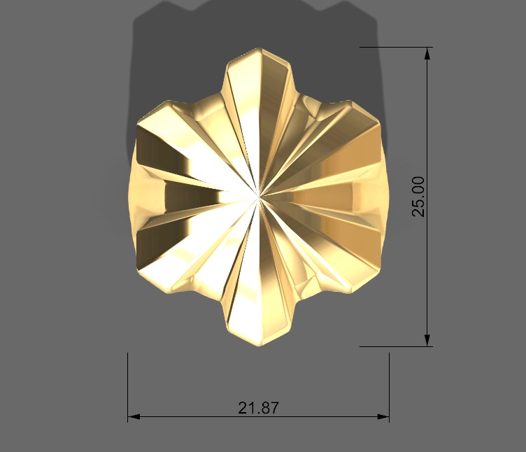 Set Geometric flower ring earring and pendant- conjunto 3D print model_4