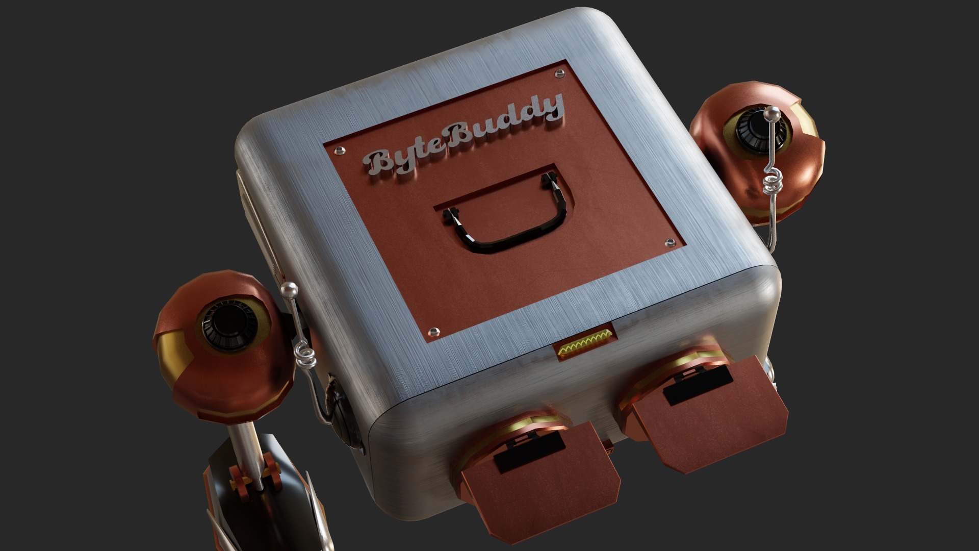 3D Tiny Robot Retro-Futuristic 3D model_5