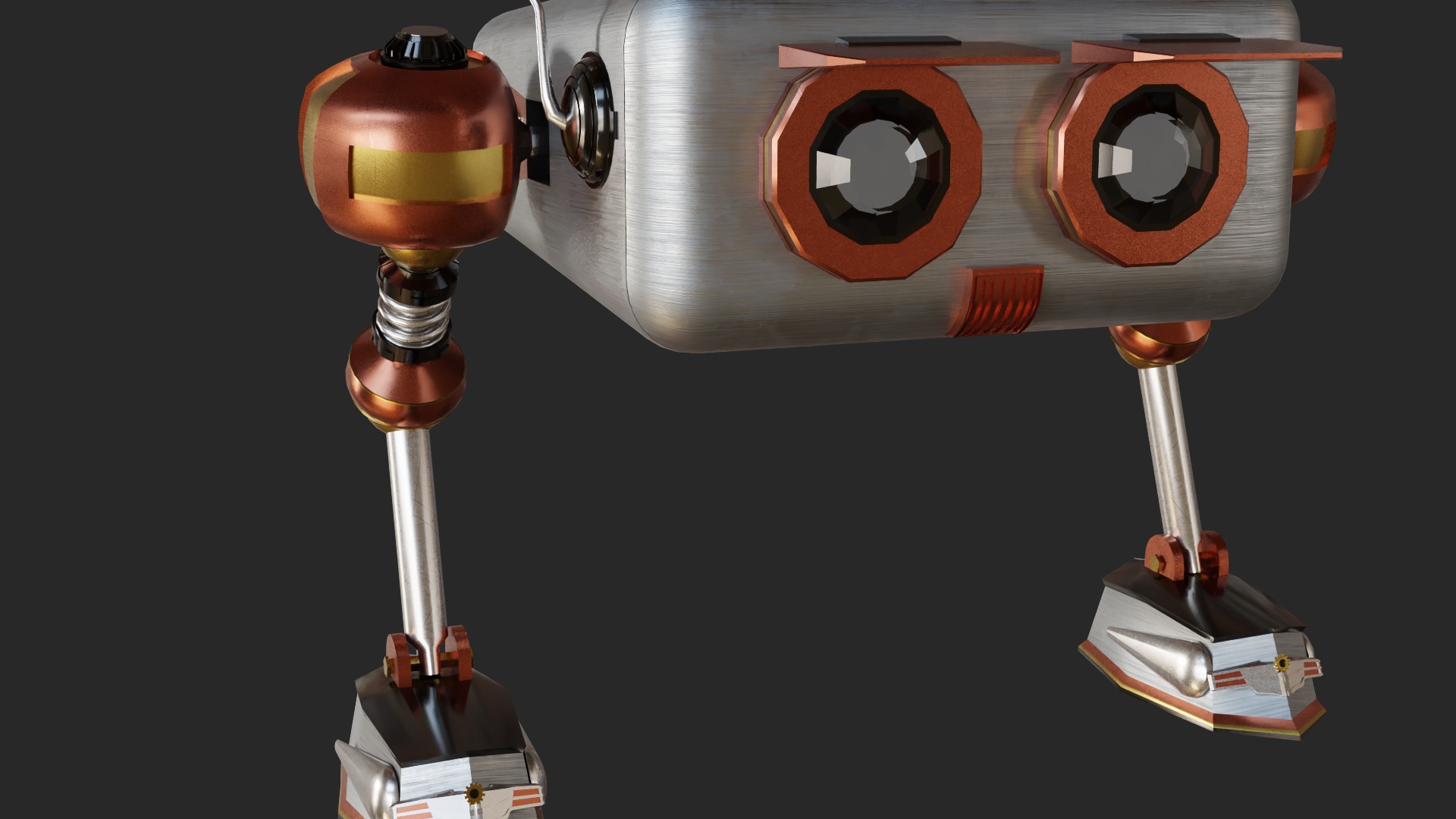 3D Tiny Robot Retro-Futuristic 3D model_6