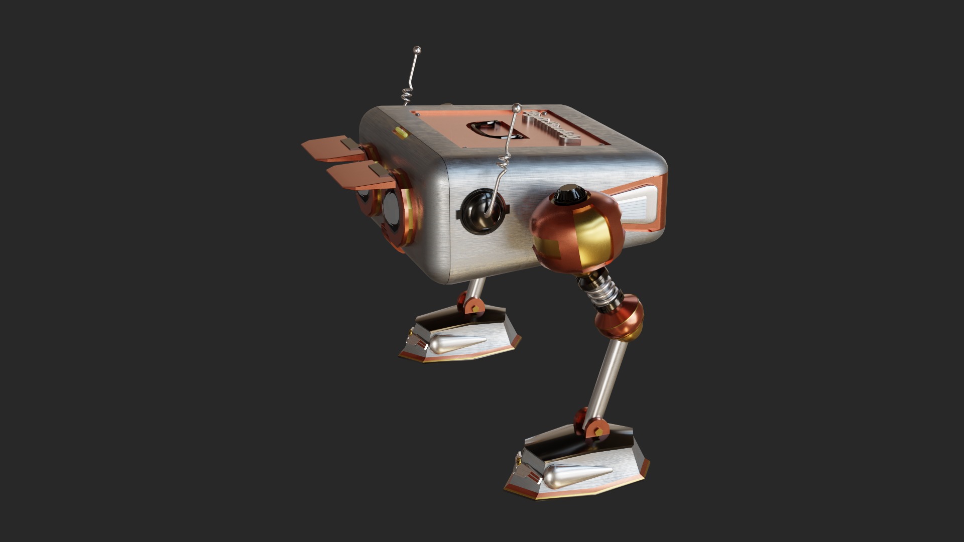 3D Tiny Robot Retro-Futuristic 3D model_2