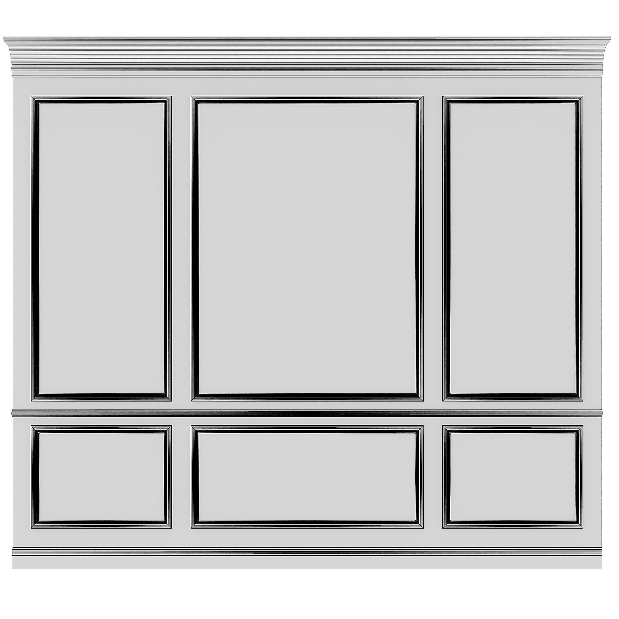 Wall moulding neoclassic 3D model_2