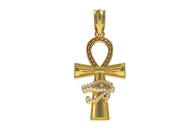 Evil Eye Cross Diamond Pendant 3D print model