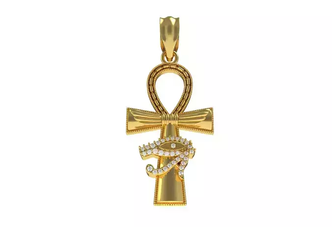 Evil Eye Cross Diamond Pendant 3D print model