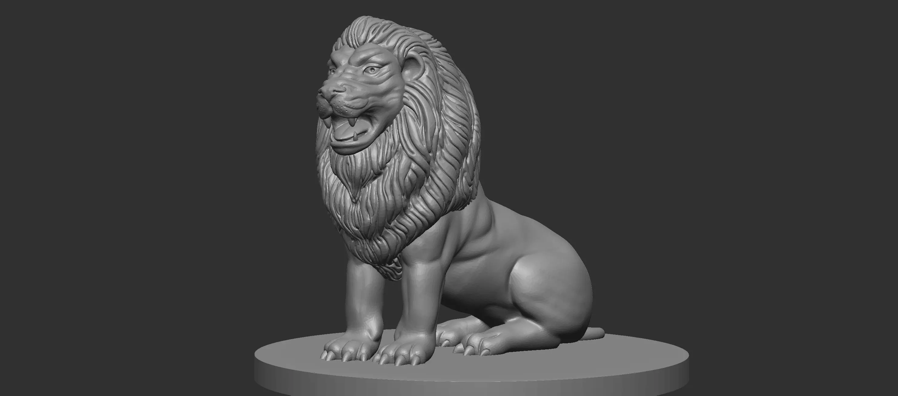 Lion sitting 3D print model_0