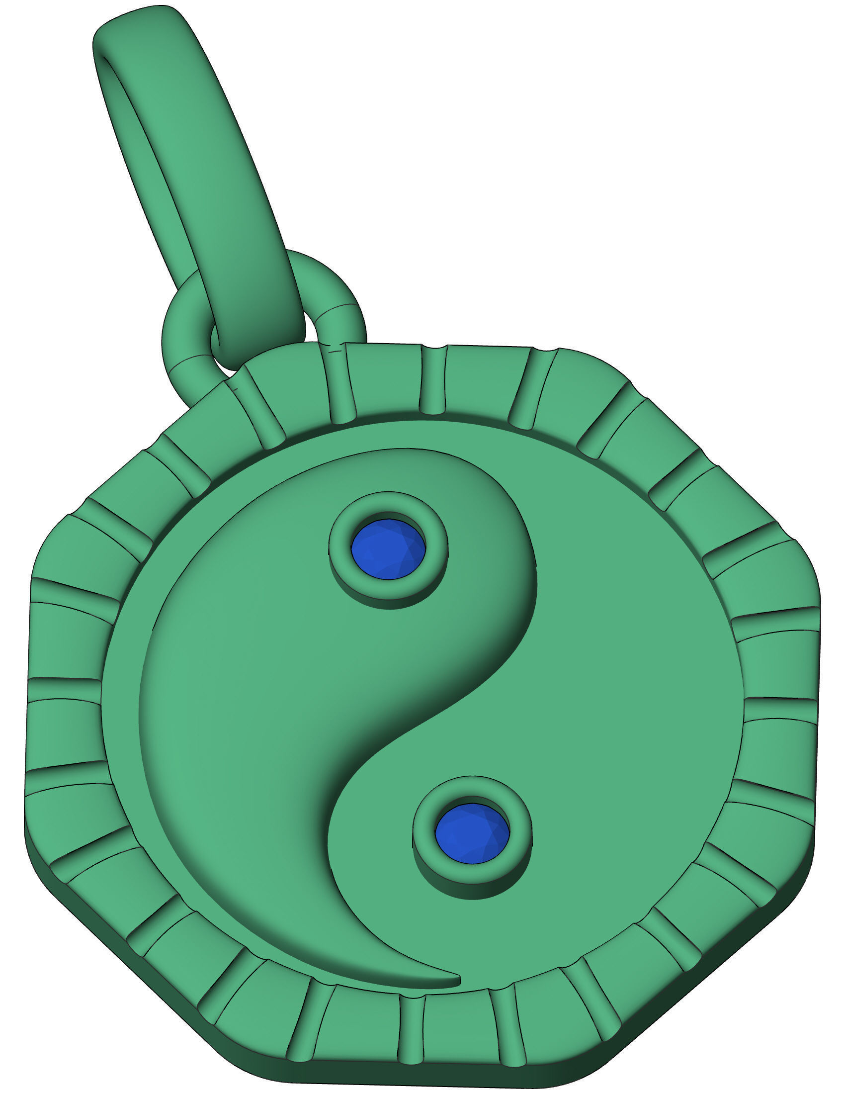 Small Charm Necklace Diamond Pendant 3D print model_24