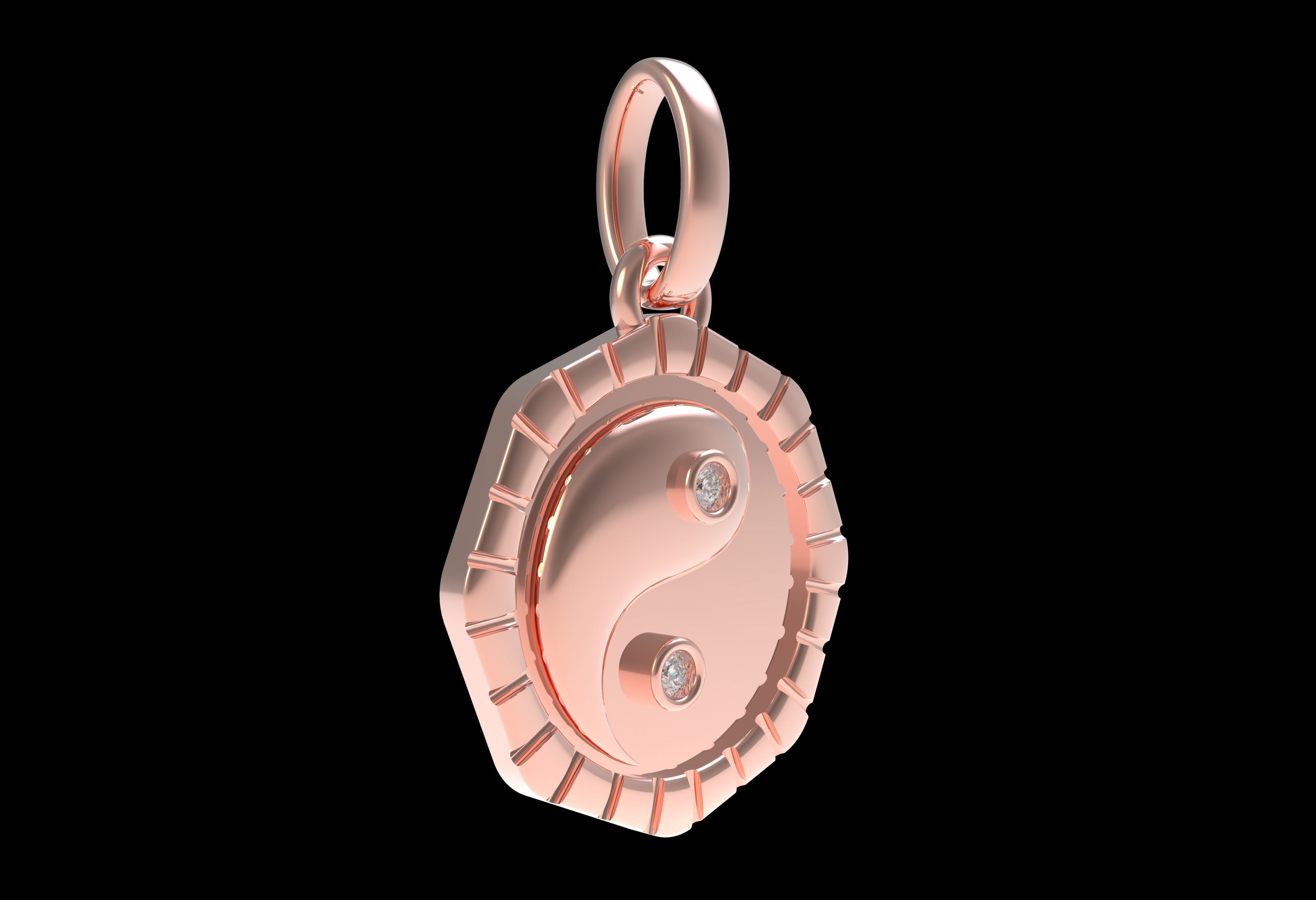 Small Charm Necklace Diamond Pendant 3D print model_14