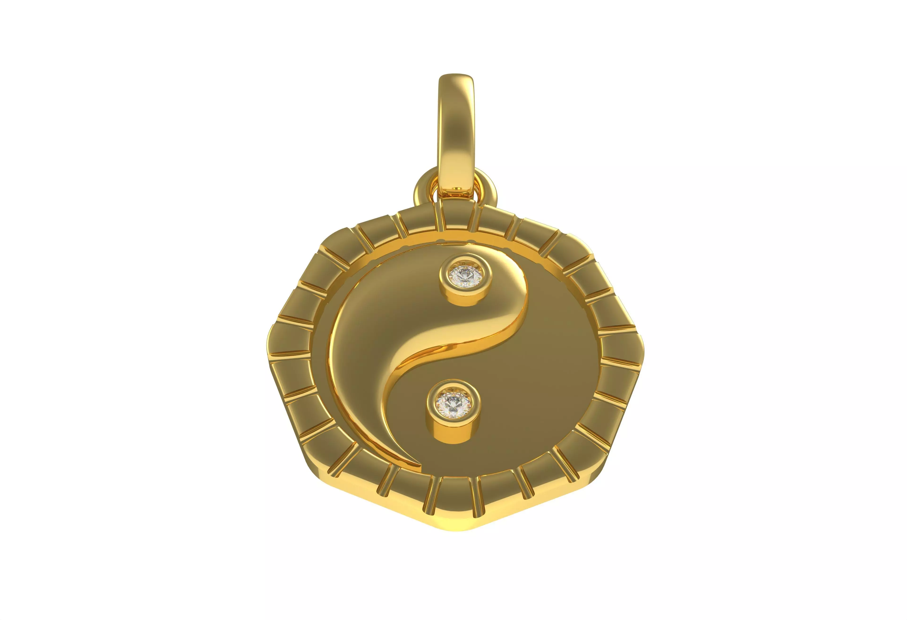 Small Charm Necklace Diamond Pendant 3D print model_0