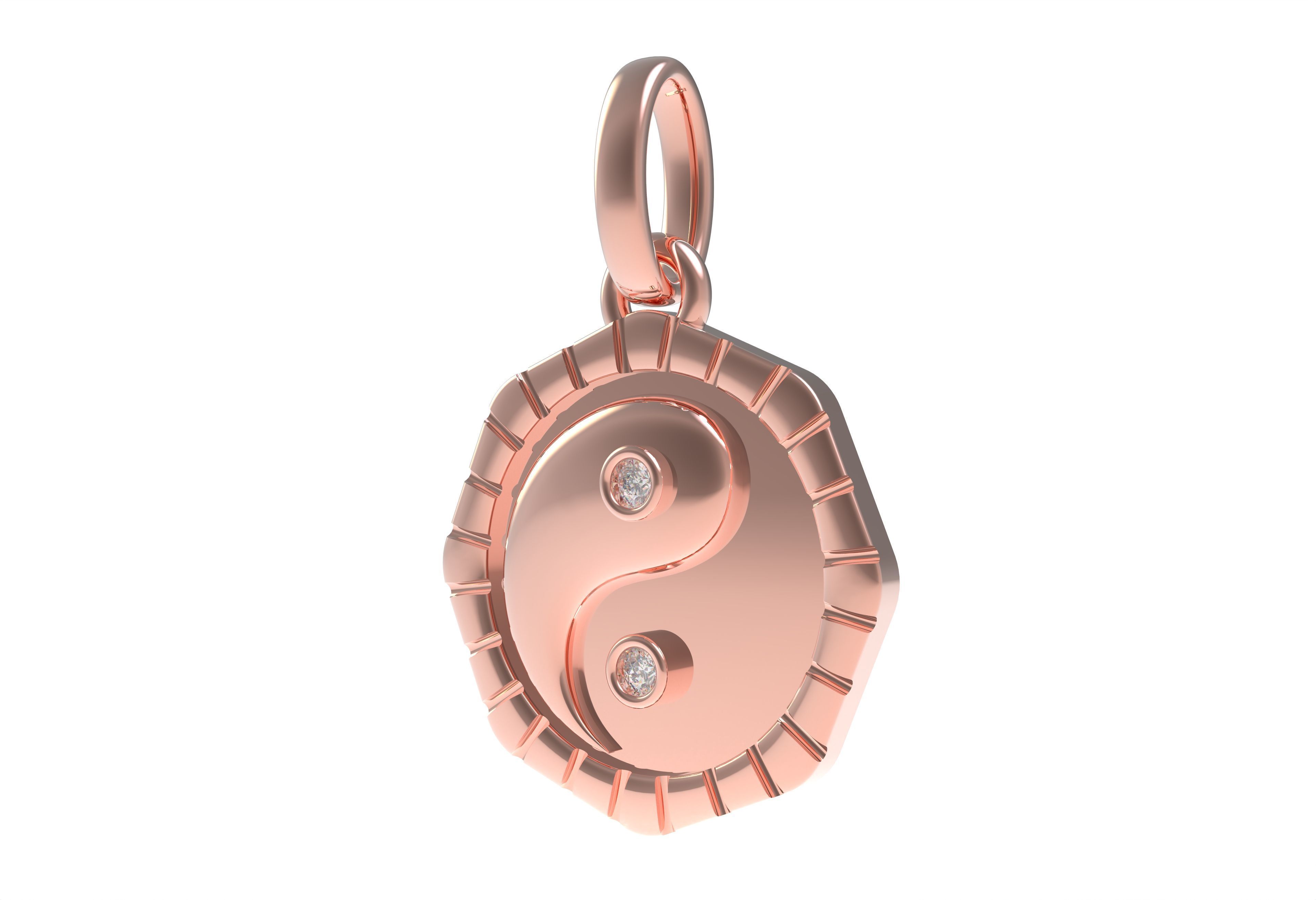 Small Charm Necklace Diamond Pendant 3D print model_9