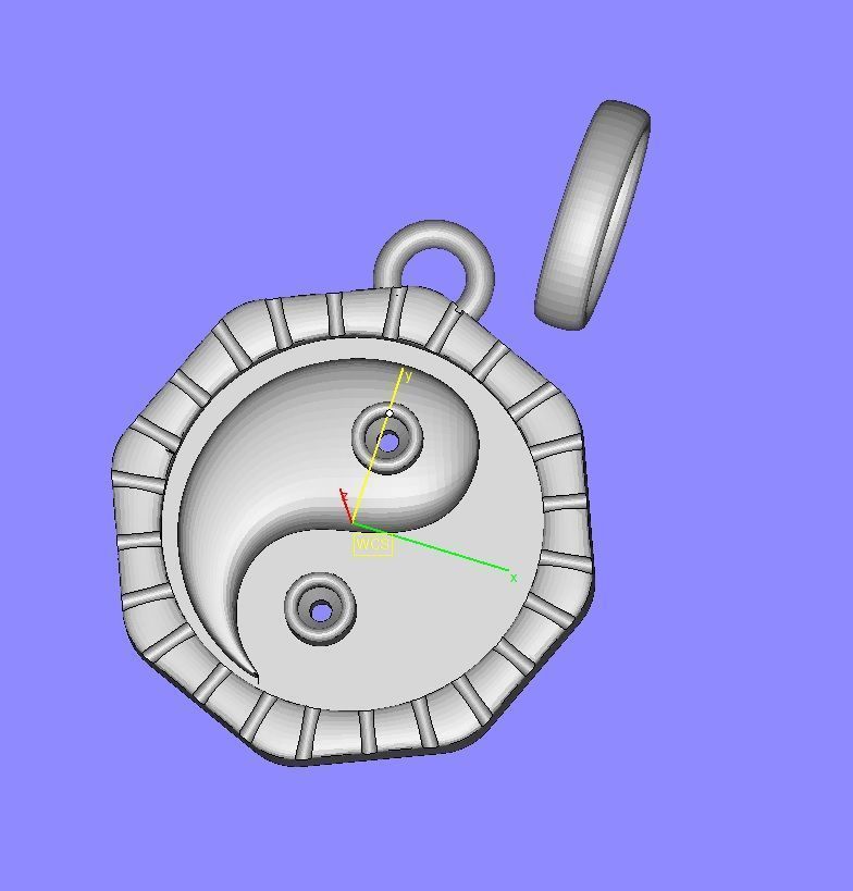 Small Charm Necklace Diamond Pendant 3D print model_25