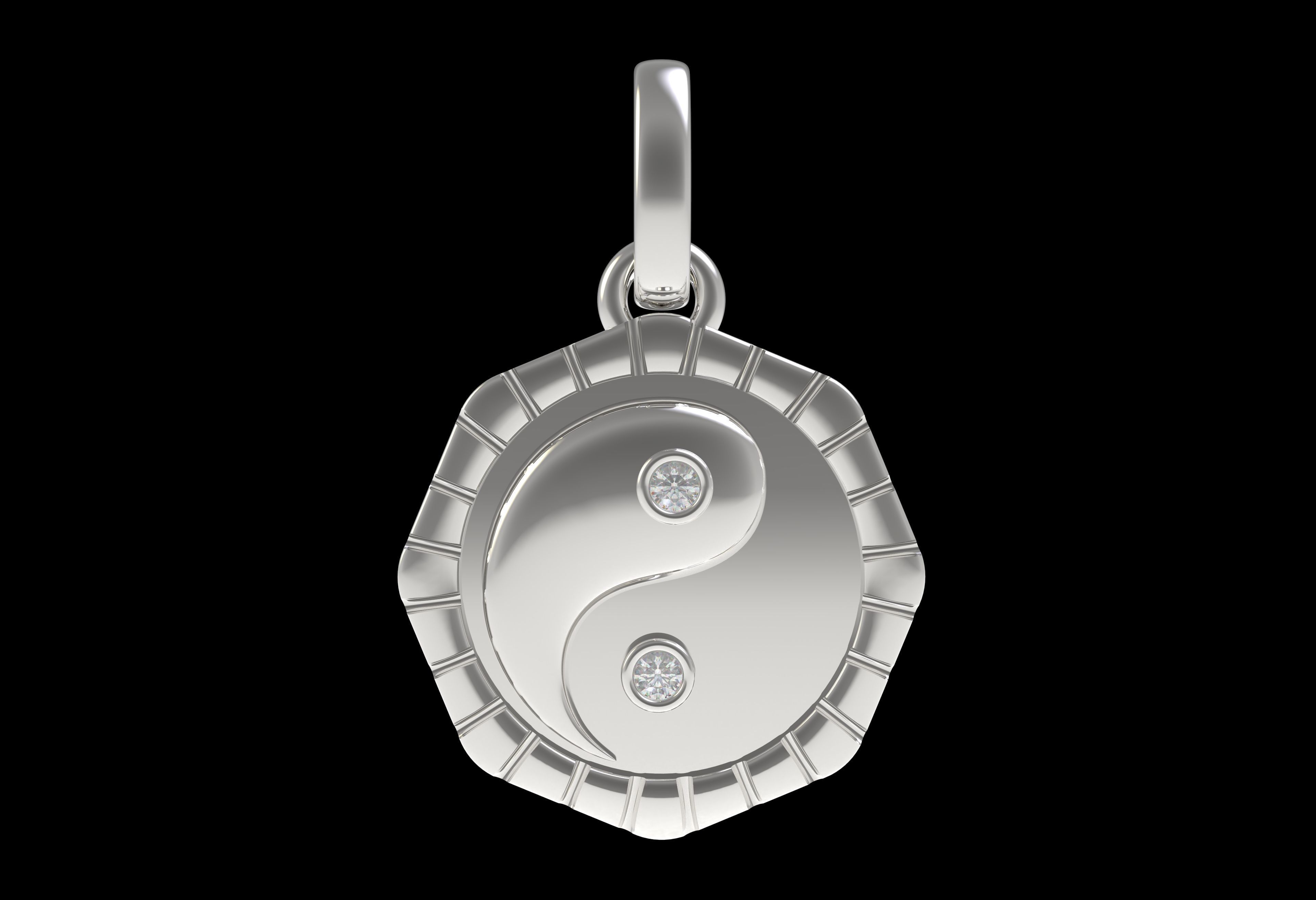 Small Charm Necklace Diamond Pendant 3D print model_15