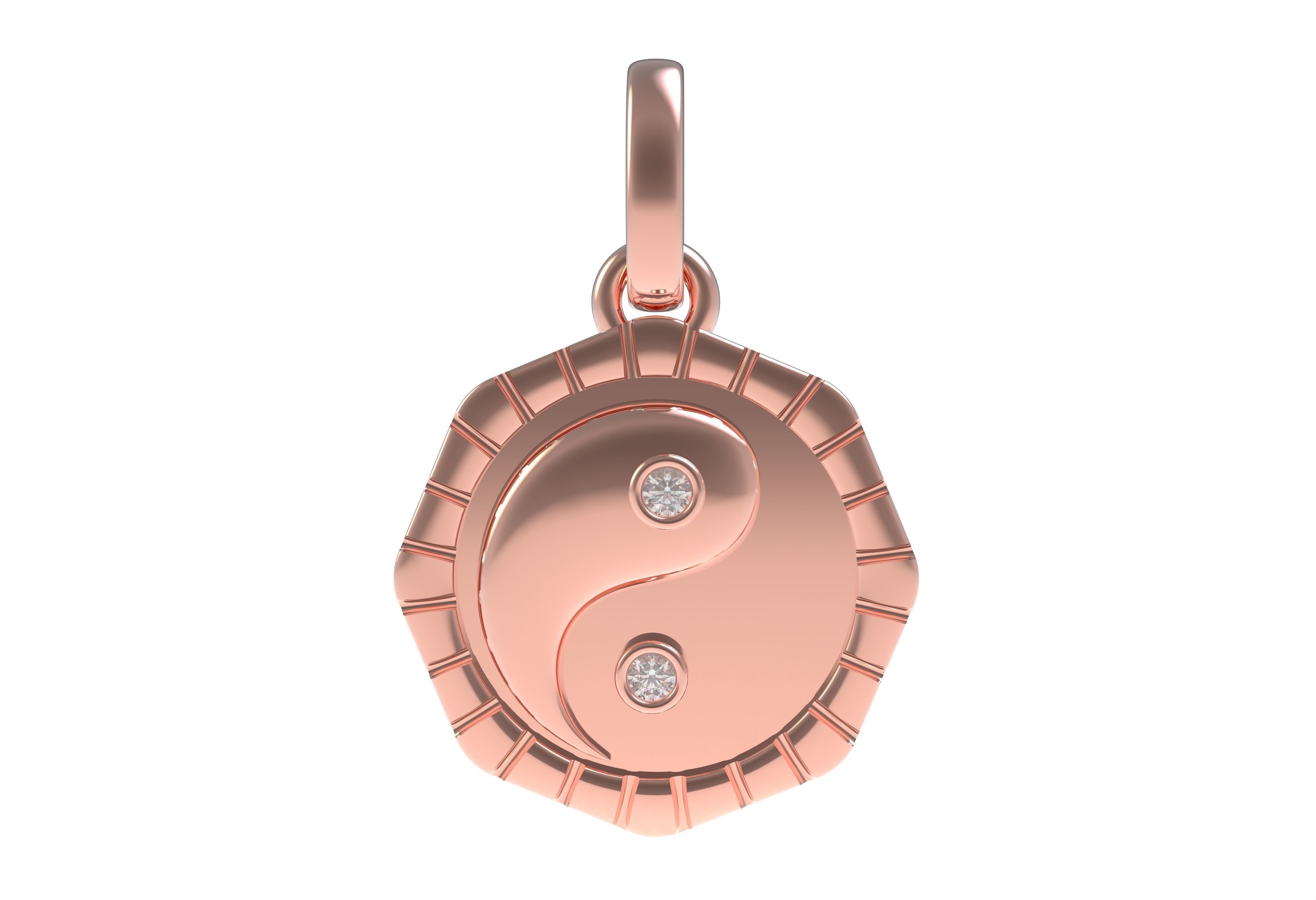 Small Charm Necklace Diamond Pendant 3D print model_7